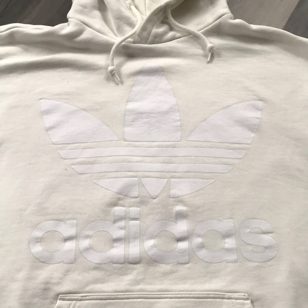 Adidas Creme/White Hoodie Oversized